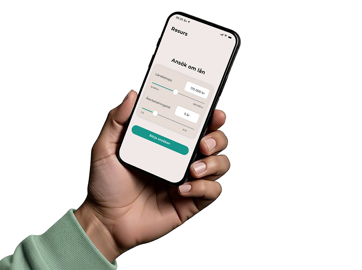 Mobilskärm med lånekalkylator